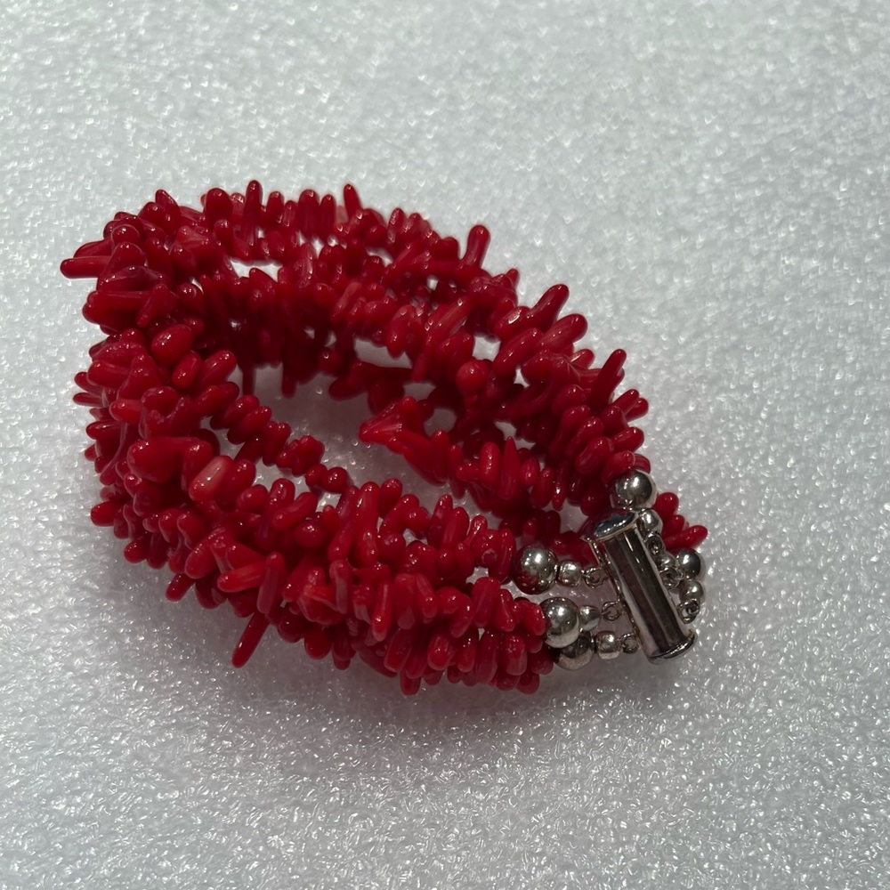 Dyed Chinese Red Branch Coral Bracelet